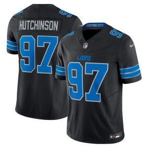 Aidan Hutchinson Detroit Lions 2024 Alternate Black Jersey - All Stitched