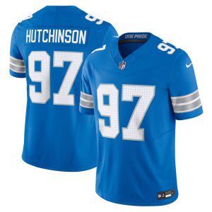 Aidan Hutchinson Detroit Lions 2024 Blue Jersey - All Stitched