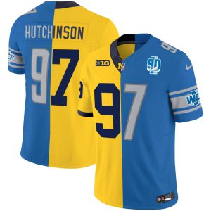 Aidan Hutchinson Detroit Lions Blue Maize Jersey - All Stitched