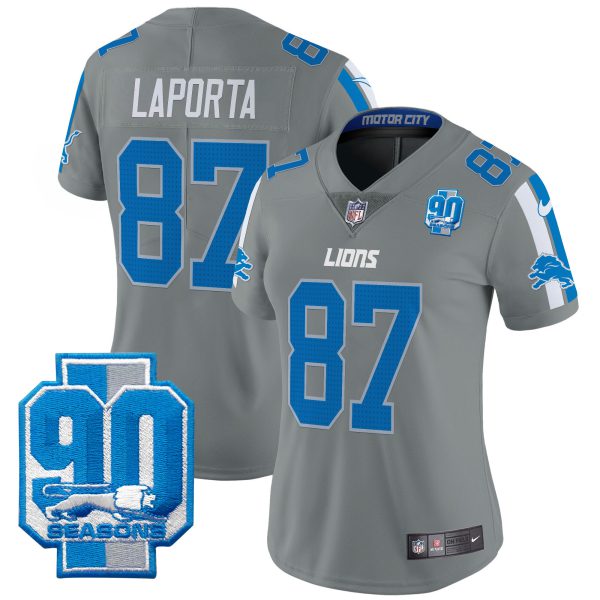 Women's Detroit Lions 90th Year Patch Vapor Limited Jersey - All Stitched - Image 27