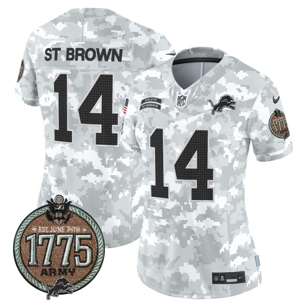 Women's Detroit Lions 2024 Salute to Service Establishment Year Patch Vapor Limited Jersey - All Stitched - Image 11