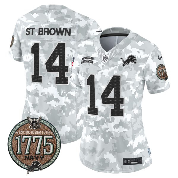 Women's Detroit Lions 2024 Salute to Service Establishment Year Patch Vapor Limited Jersey - All Stitched - Image 19