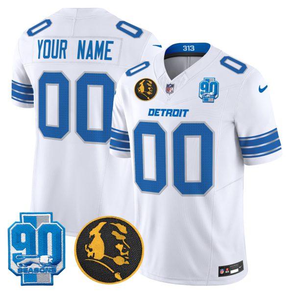 Detroit Lions 2024 90th & John Madden Patch Vapor Limited Custom Jersey - All Stitched - Image 3