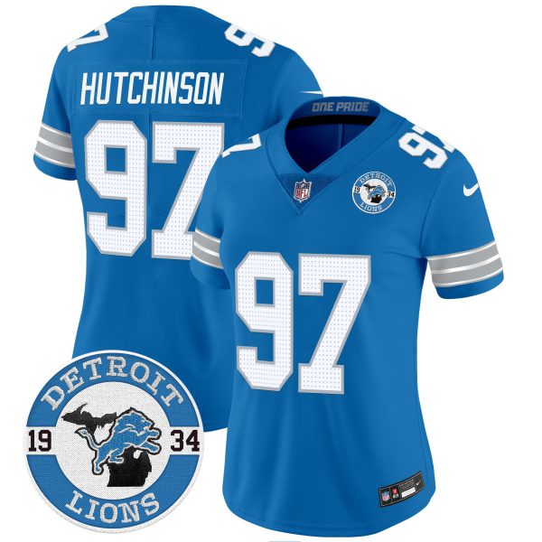 Women's Detroit Lions 2024 Vapor Limited Jersey - Est. 1934 Patch - All Stitched - Image 26