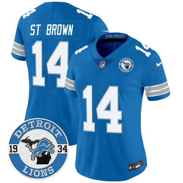 Women's Detroit Lions 2024 Vapor Limited Jersey - Est. 1934 Patch - All Stitched - Image 27