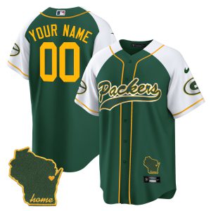 Packers Home Patch Baseball Custom Jersey - All Stitched