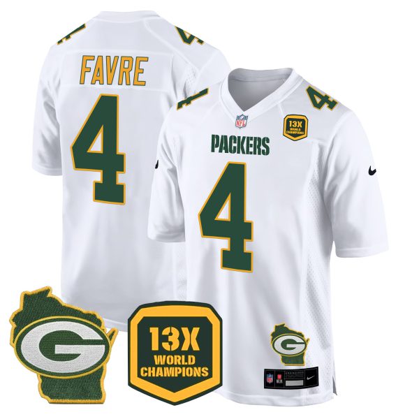 Men's Packers 13 Time World Champions & Home Patch Game Jersey – All Stitched - Image 5