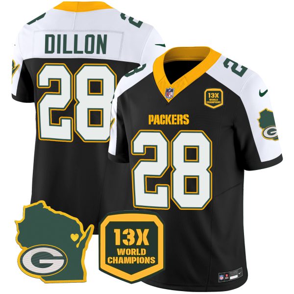 Men's Packers 13 Time World Champions & Home Patch Vapor Jersey V2 – All Stitched - Image 2