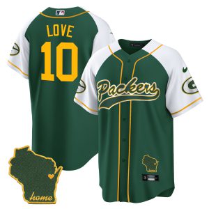Men's Packers Home Patch Baseball Jersey - All Stitched