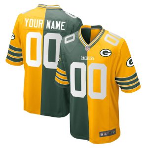 Packers Home Patch Vapor Custom Split Jersey - All Stitched