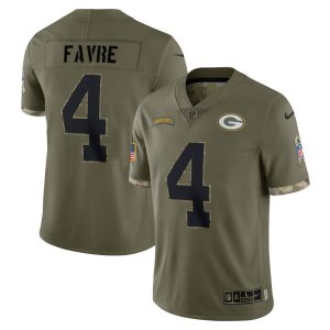 Green Bay Packers Brett Favre Salute To Service Jersey - All Stitched