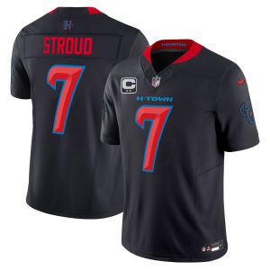 CJ Stroud Houston Texans Patch C Navy Limited Jersey - All Stitched