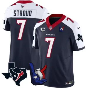 CJ Stroud Houston Texans Hand Sign Throwing Up The H Vapor Jersey - All Stitched