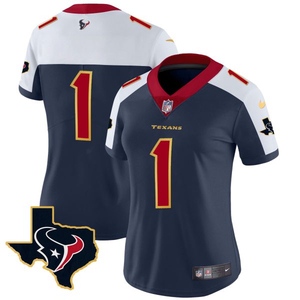Women's Houston Texans Gold Trim Vapor Jersey - All Stitched - Image 6