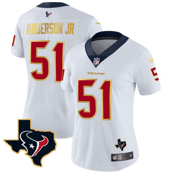 Women's Houston Texans Gold Trim Vapor Jersey - All Stitched - Image 17