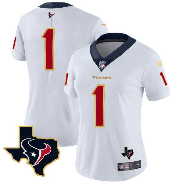 Women's Houston Texans Gold Trim Vapor Jersey - All Stitched - Image 18