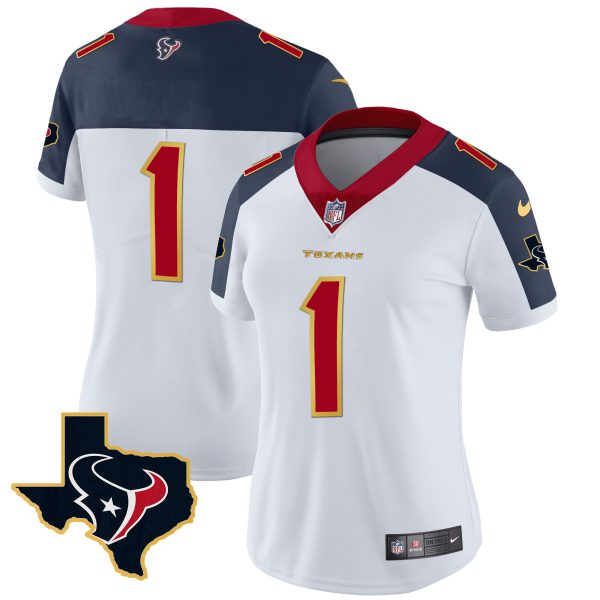 Women's Houston Texans Gold Trim Vapor Jersey - All Stitched - Image 36
