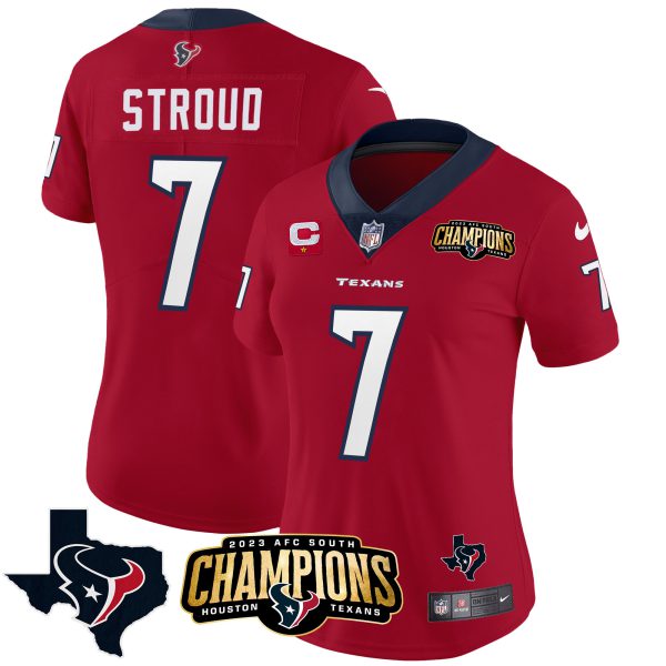 Women's Houston Texans 2023 AFC South Champions Patch Vapor Jersey - All Stitched - Image 7