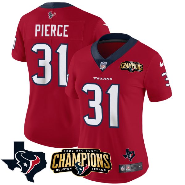 Women's Houston Texans 2023 AFC South Champions Patch Vapor Jersey - All Stitched - Image 9
