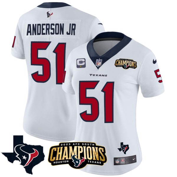 Women's Houston Texans 2023 AFC South Champions Patch Vapor Jersey - All Stitched - Image 17