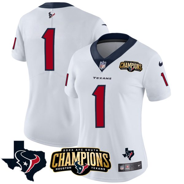 Women's Houston Texans 2023 AFC South Champions Patch Vapor Jersey - All Stitched - Image 18