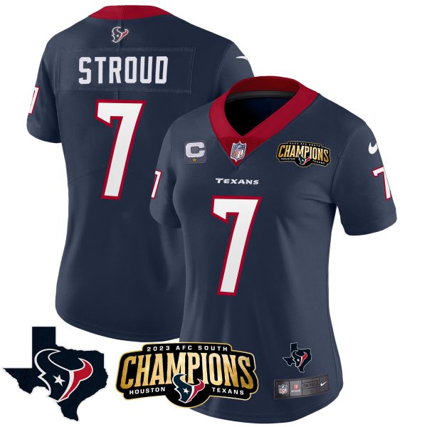 Women's Houston Texans 2023 AFC South Champions Patch Vapor Jersey - All Stitched - Image 19