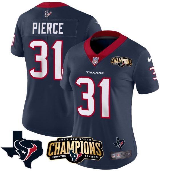 Women's Houston Texans 2023 AFC South Champions Patch Vapor Jersey - All Stitched - Image 21
