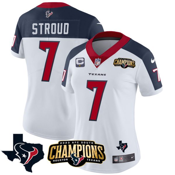 Women's Houston Texans 2023 AFC South Champions Patch Vapor Jersey - All Stitched - Image 25