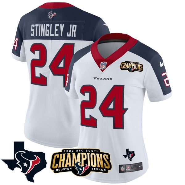 Women's Houston Texans 2023 AFC South Champions Patch Vapor Jersey - All Stitched - Image 26