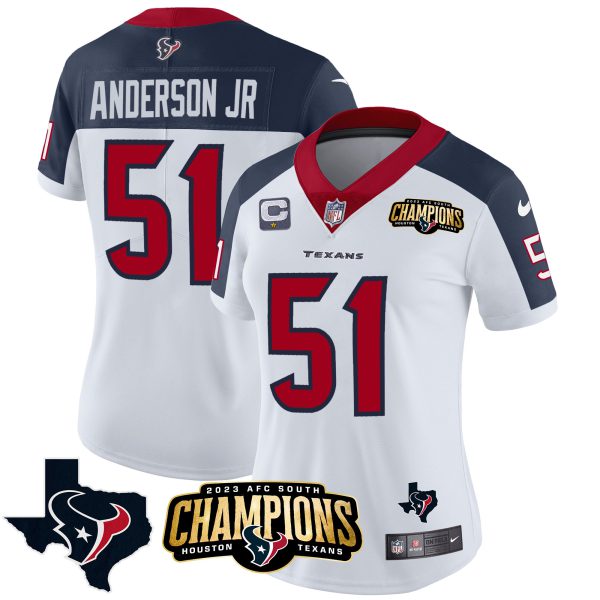Women's Houston Texans 2023 AFC South Champions Patch Vapor Jersey - All Stitched - Image 29
