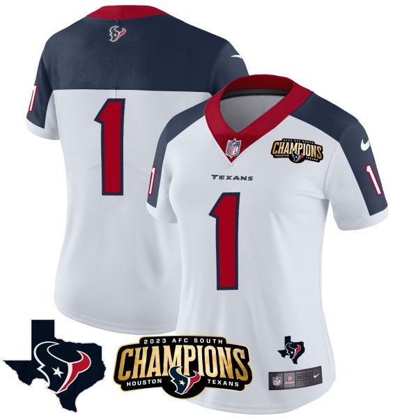 Women's Houston Texans 2023 AFC South Champions Patch Vapor Jersey - All Stitched - Image 30