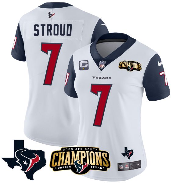 Women's Houston Texans 2023 AFC South Champions Patch Vapor Jersey - All Stitched - Image 31