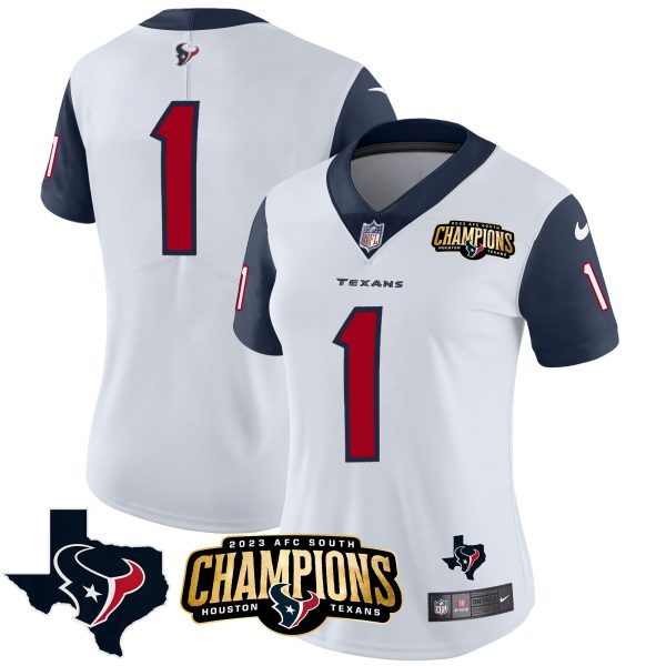 Women's Houston Texans 2023 AFC South Champions Patch Vapor Jersey - All Stitched - Image 36