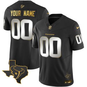 Houston Texans Gold Vapor Limited Custom Jersey - All Stitched
