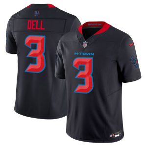 Tank Dell Houston Texans Navy Limited Jersey - All Stitched