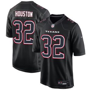 #32 Houston Texans Fashion Game Black Jersey - All Stitched