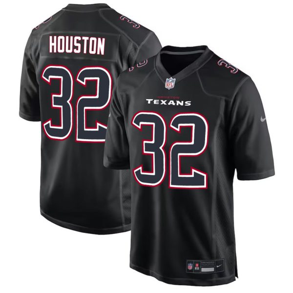 #32 Houston Texans Fashion Game Black Jersey - All Stitched