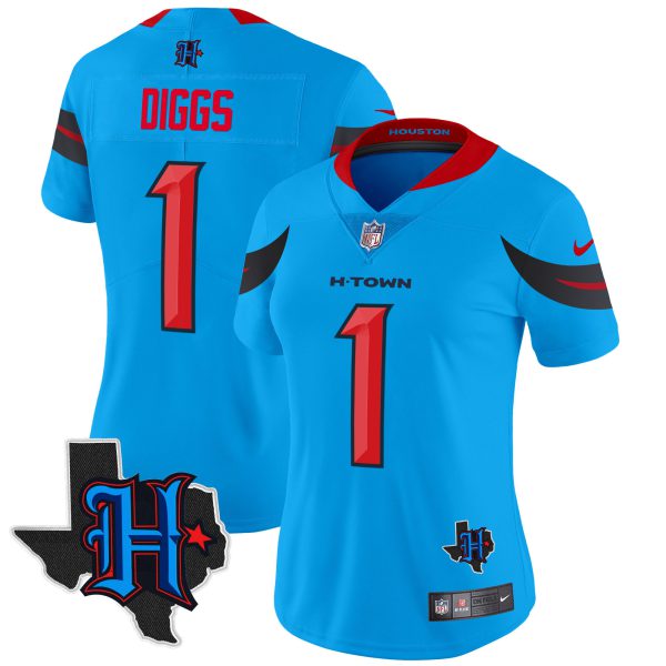 Women's Houston Texans 2024 Texas Patch Vapor Limited Jersey V3 - All Stitched - Image 2