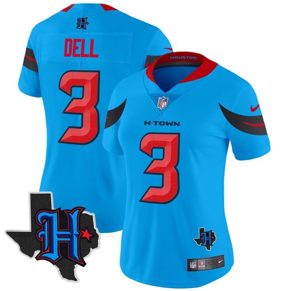 Women's Houston Texans 2024 Texas Patch Vapor Limited Jersey V3 - All Stitched - Image 4