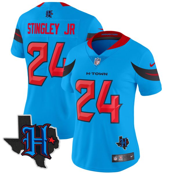 Women's Houston Texans 2024 Texas Patch Vapor Limited Jersey V3 - All Stitched - Image 5