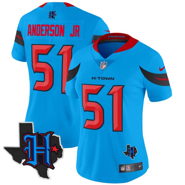 Women's Houston Texans 2024 Texas Patch Vapor Limited Jersey V3 - All Stitched - Image 7