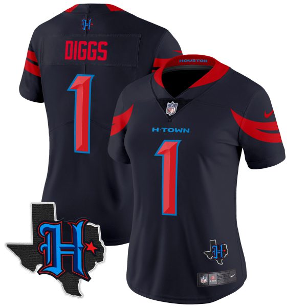 Women's Houston Texans 2024 Texas Patch Vapor Limited Jersey V3 - All Stitched - Image 10