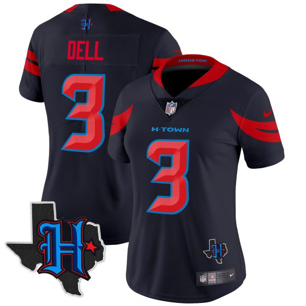 Women's Houston Texans 2024 Texas Patch Vapor Limited Jersey V3 - All Stitched - Image 12