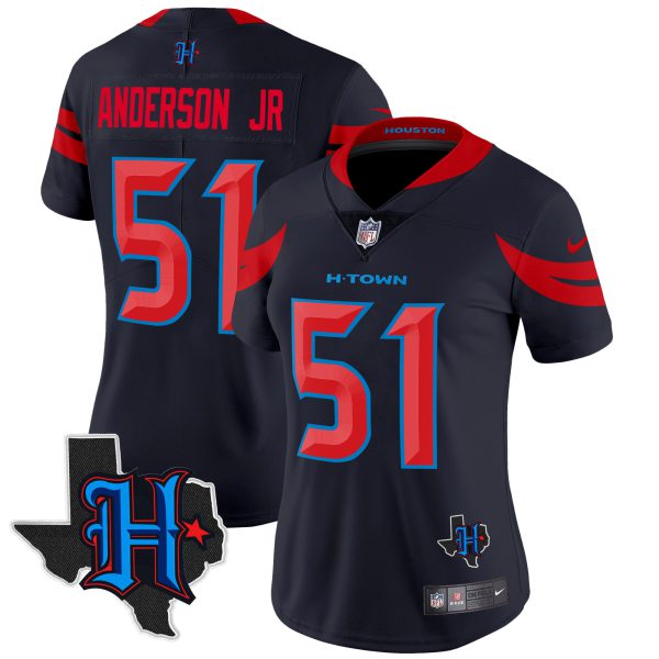 Women's Houston Texans 2024 Texas Patch Vapor Limited Jersey V3 - All Stitched - Image 15