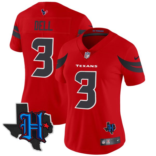 Women's Houston Texans 2024 Texas Patch Vapor Limited Jersey V3 - All Stitched - Image 20