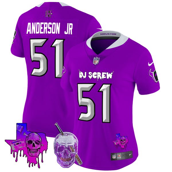 Women's Houston Texans DJ Screw Vapor Limited Jersey - All Stitched - Image 8