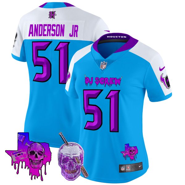 Women's Houston Texans DJ Screw Vapor Limited Jersey - All Stitched - Image 44