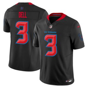 Tank Dell Houston Texans Black Jersey - All Stitched