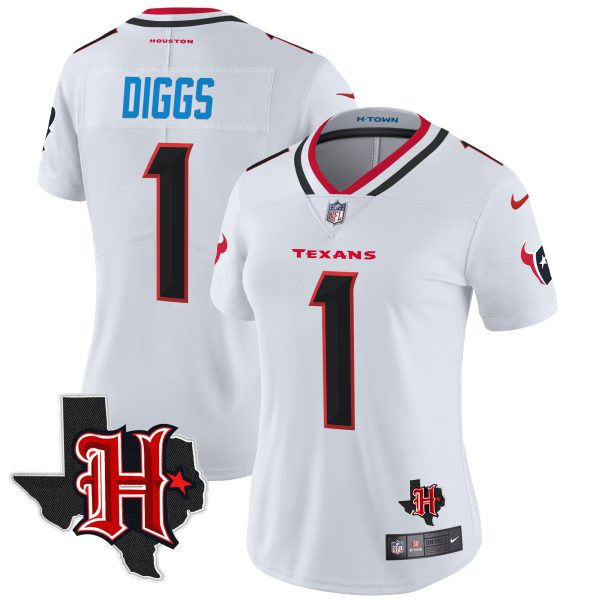 Women's Houston Texans 2024 Texas Patch Vapor Limited Jersey V5 - All Stitched - Image 2