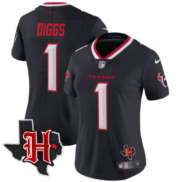 Women's Houston Texans 2024 Texas Patch Vapor Limited Jersey V5 - All Stitched - Image 10